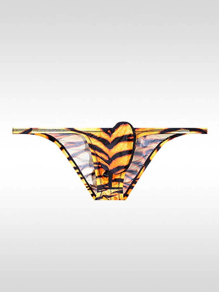Men's Sexy Tight Contoured-Pouch Animal-Print Briefs