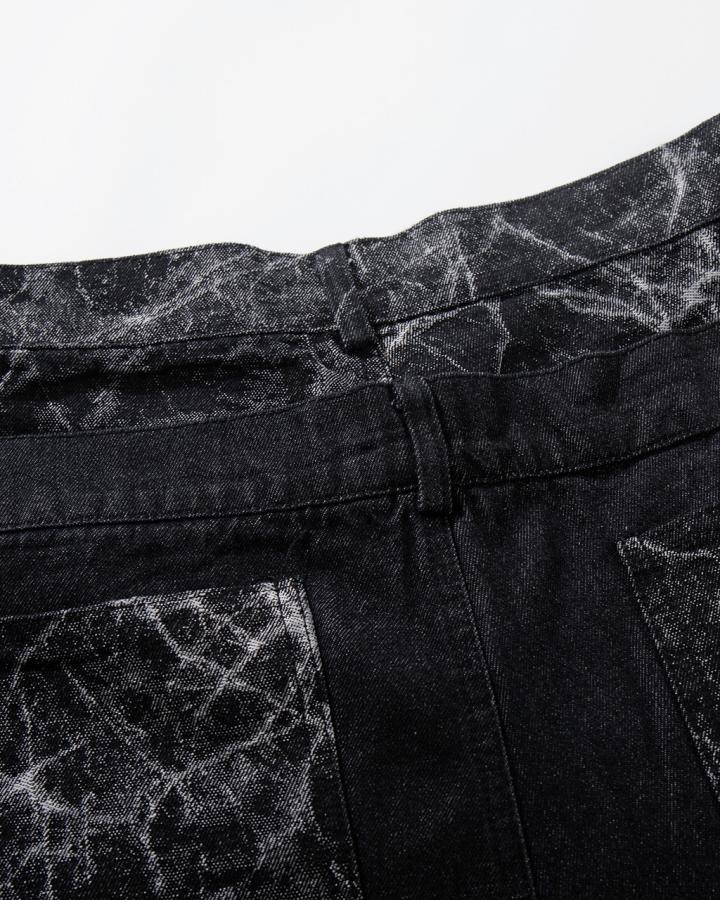 KIIKIO High-Street Retro Textured Wide-Leg Jeans