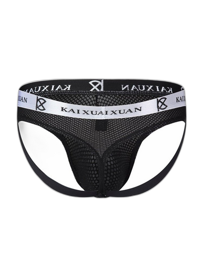 3 Pack Men's Mesh Thong with Stretch & Breathable 3D Support Pouch