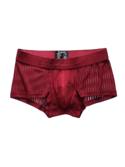 3 Pack Men's Striped Mesh Trunks with Comfort Pouch