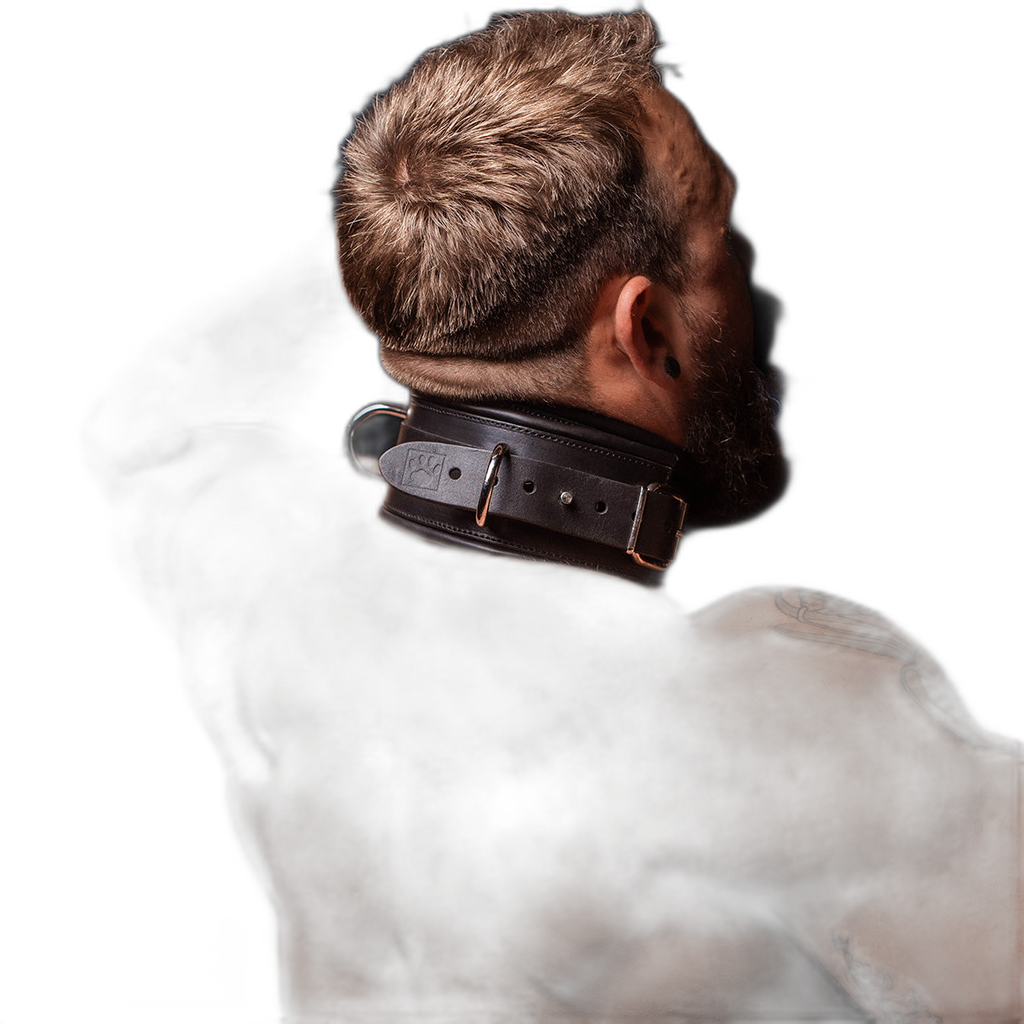 Prowler RED Leather Lockable Collar Black