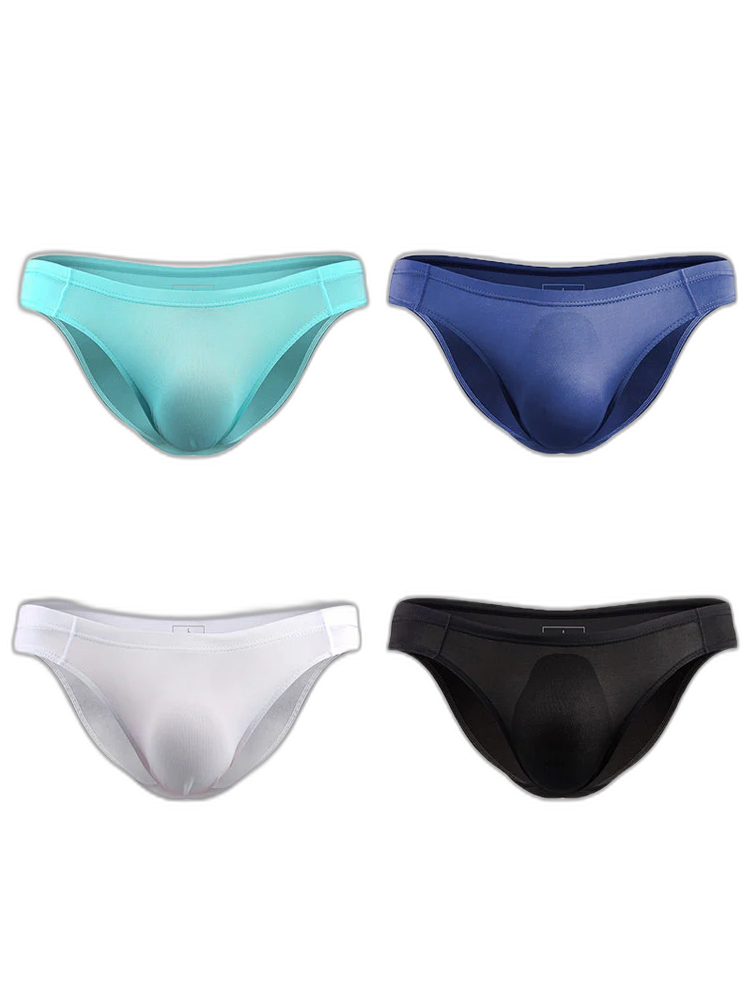 4 Pack Men's Support Pouch Traceless Ice Silk Underwear