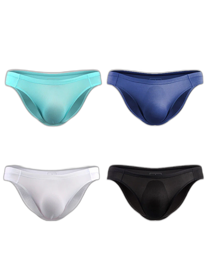 4 Pack Men's Support Pouch Traceless Ice Silk Underwear