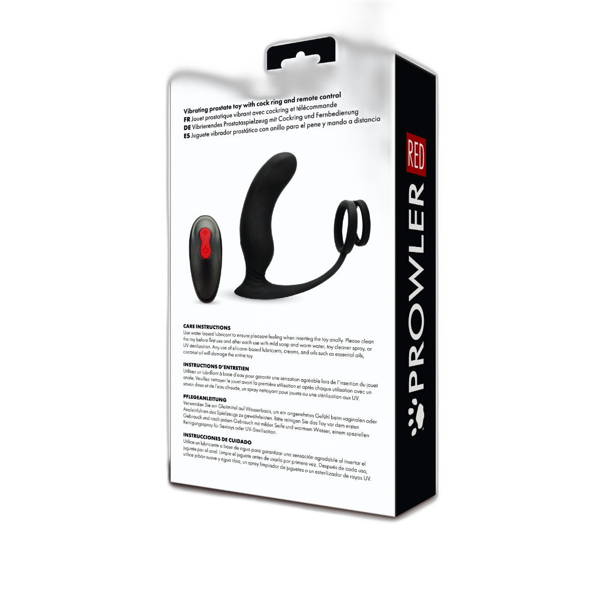 Prowler RED Prostate Plus Remote Control Vibrating Prostate Massager & Cock Ring Black