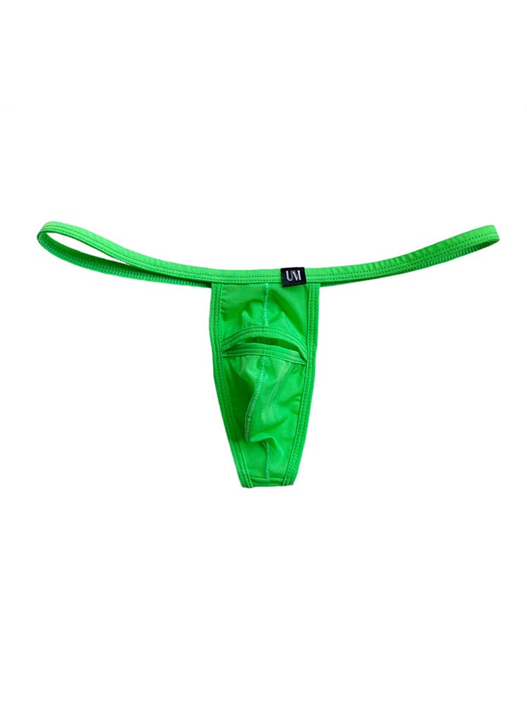 Men's Ice Silk Colorblock Opening Thong