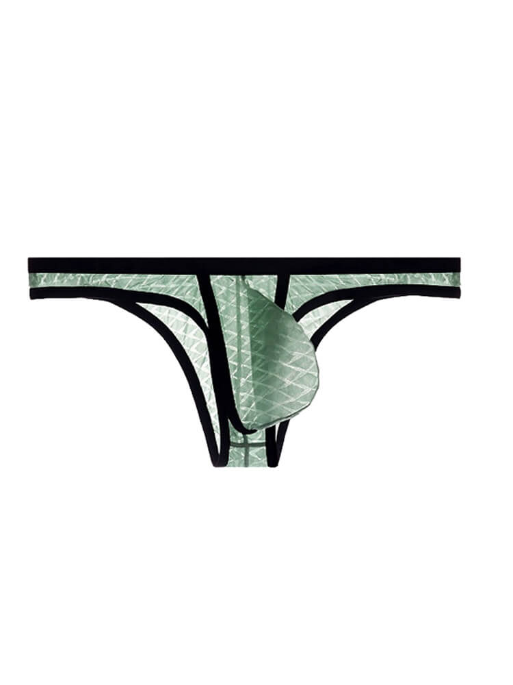 Men's Ice Silk Transparent Sexy Stripe Briefs