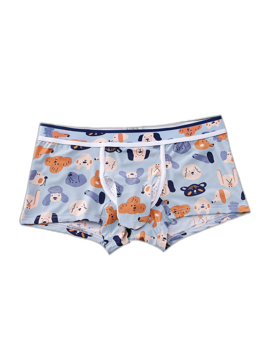 3 Pack Men's Ice Silk Trunks with Separated Pouch Design