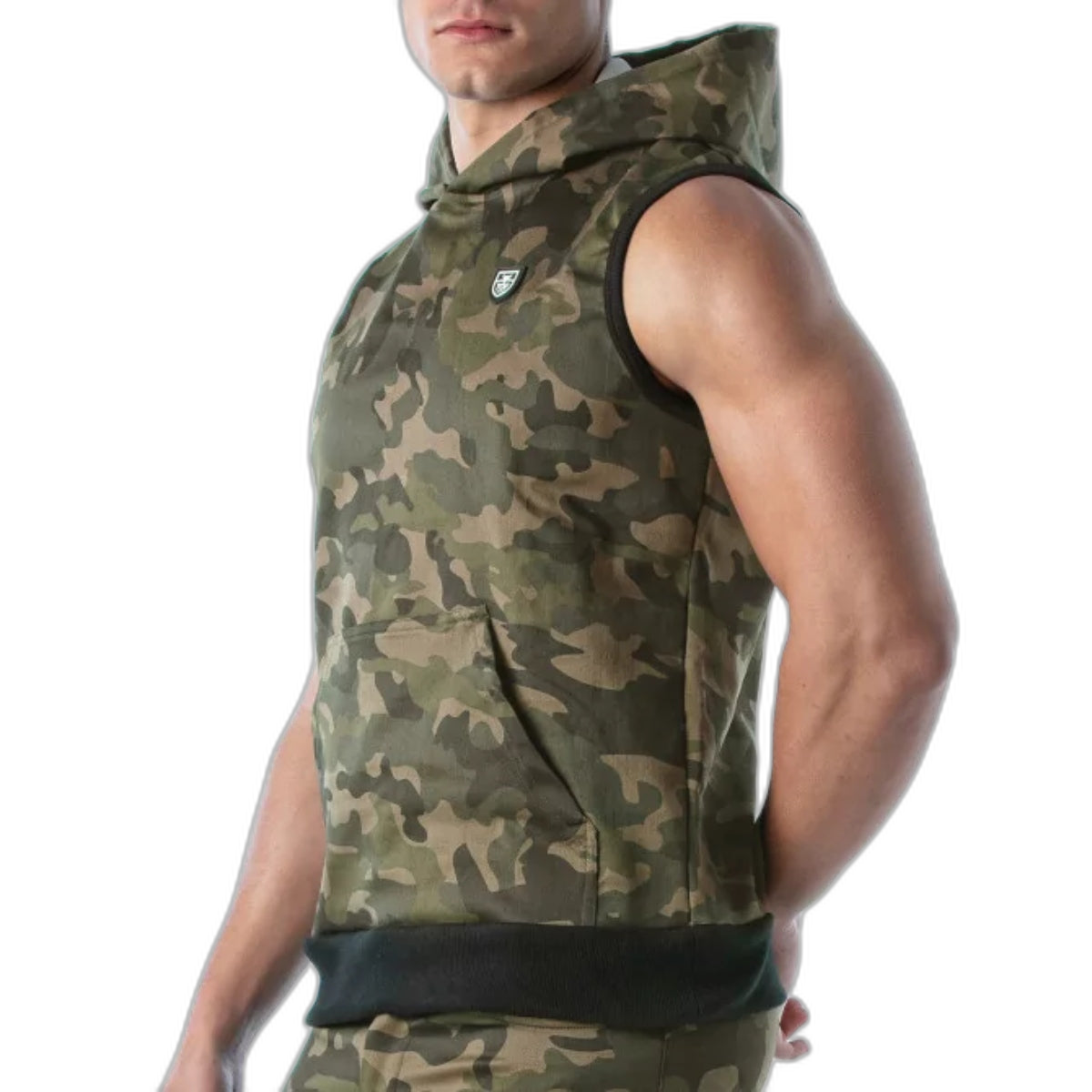 TOF Paris Army Sleeveless Hoodie Khaki