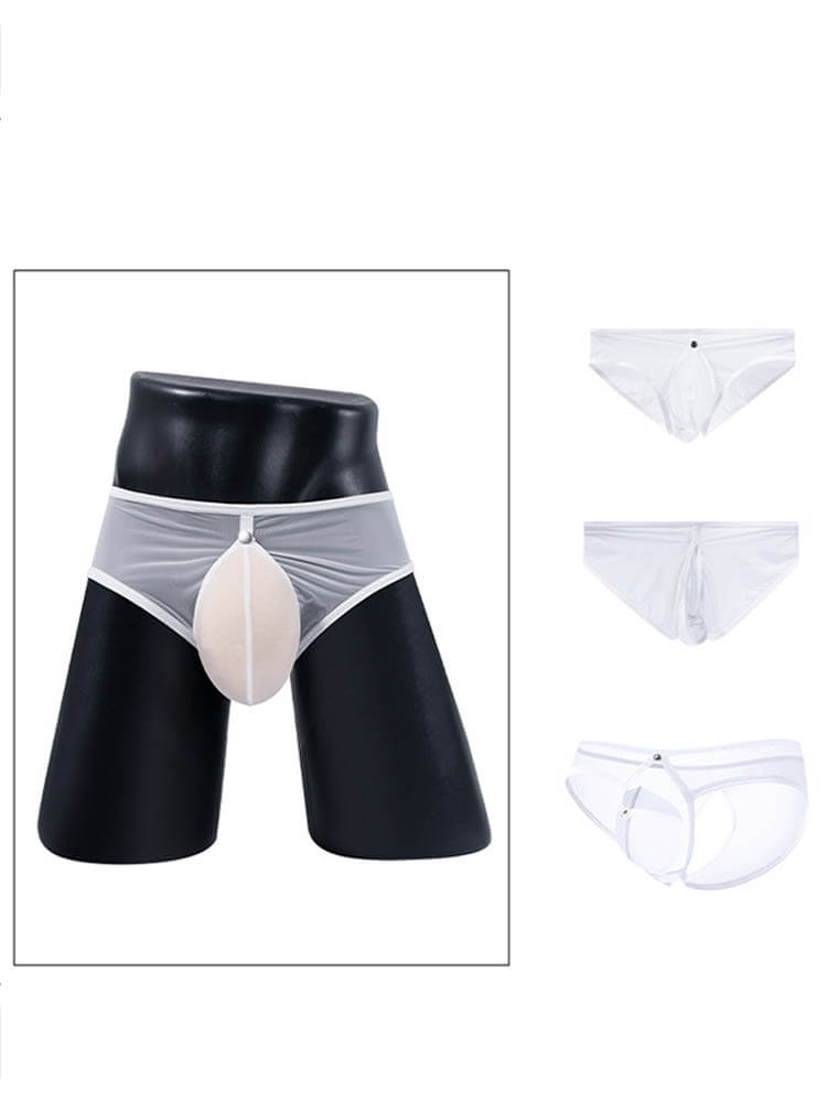 Men's Sexy See-Through Hollow Magnetic Pouch Briefs