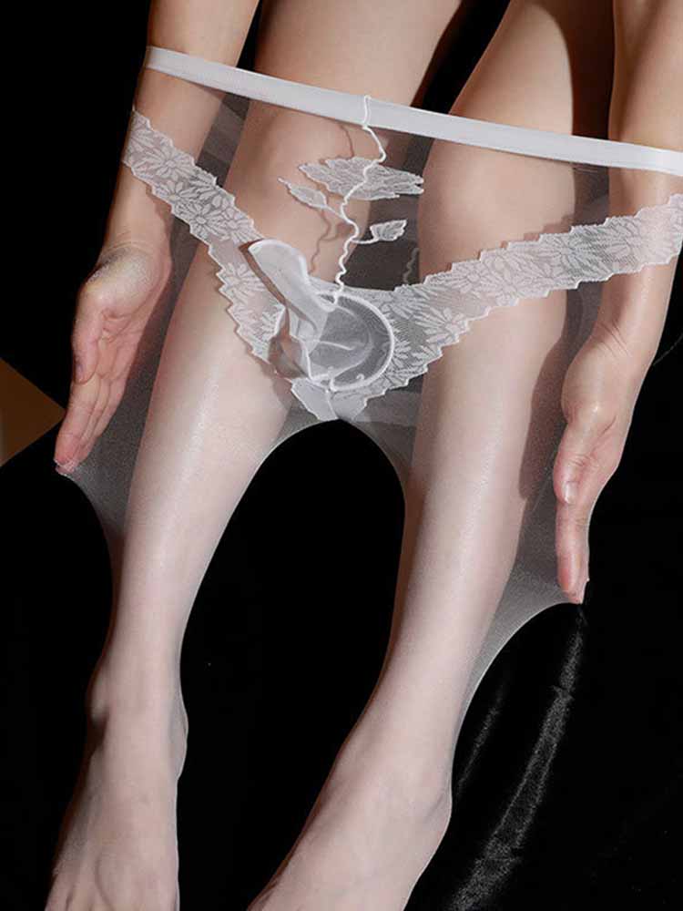 Men's Gun Bullet Separation Closed Flower Pantyhose