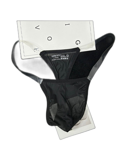 2 Pack Men's Sexy Seamless Semi-Transparent Thong & Strings
