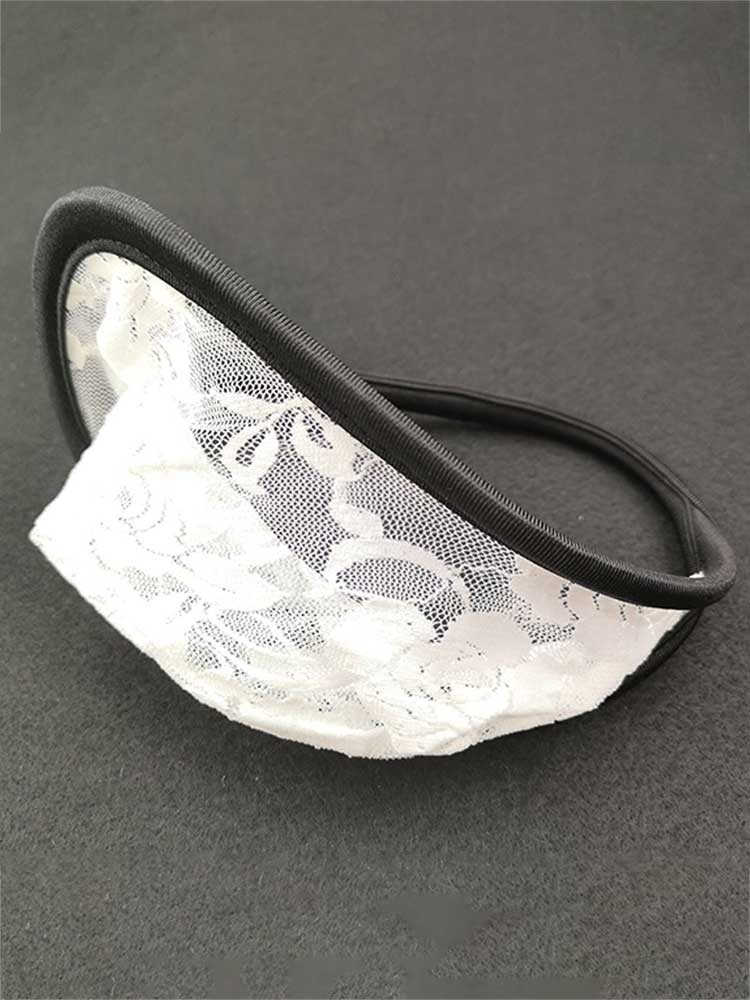 Men's Sexy See-through Lace C-String Backless Thong