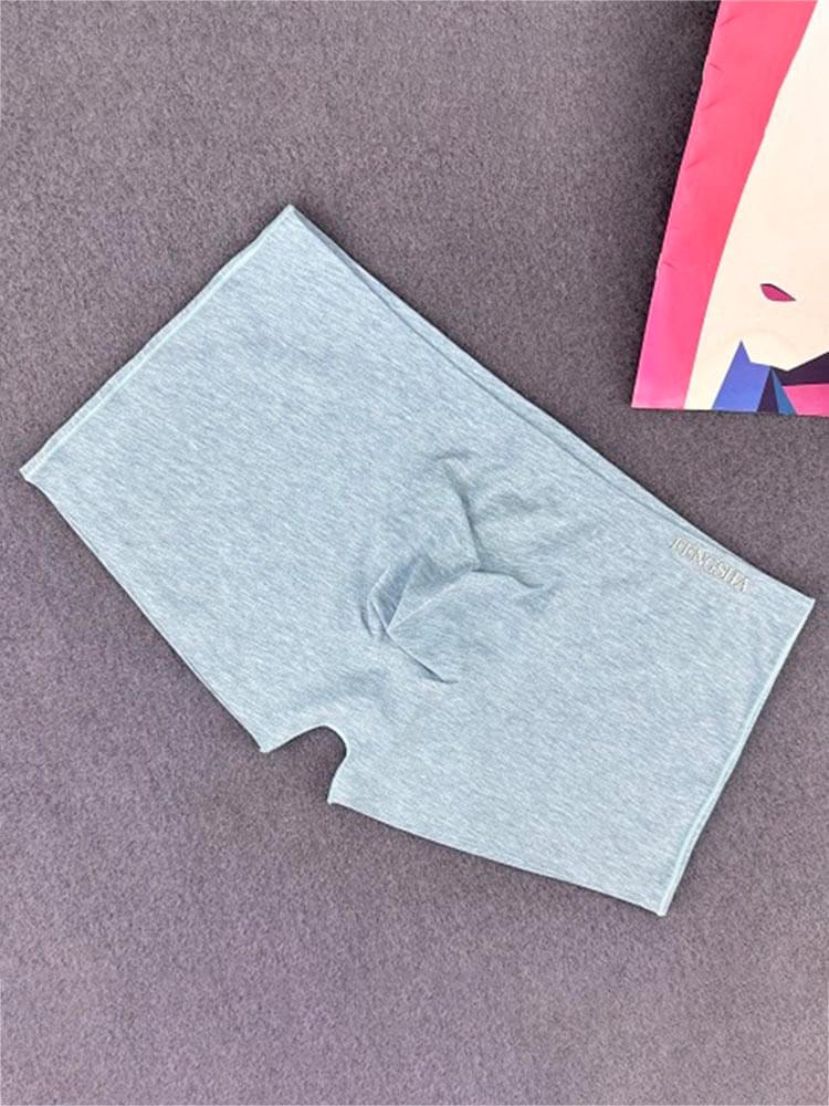 Men's Solid Color Seamless Cotton Boxer Briefs