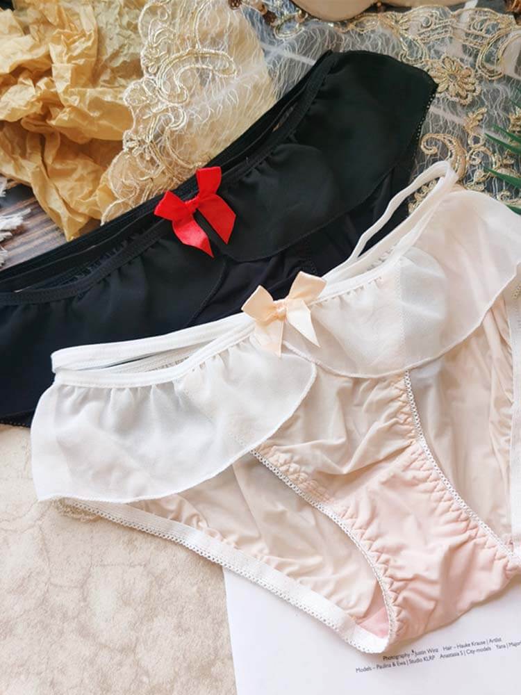 Men's Sexy Bow Ruffle Low Rise Briefs