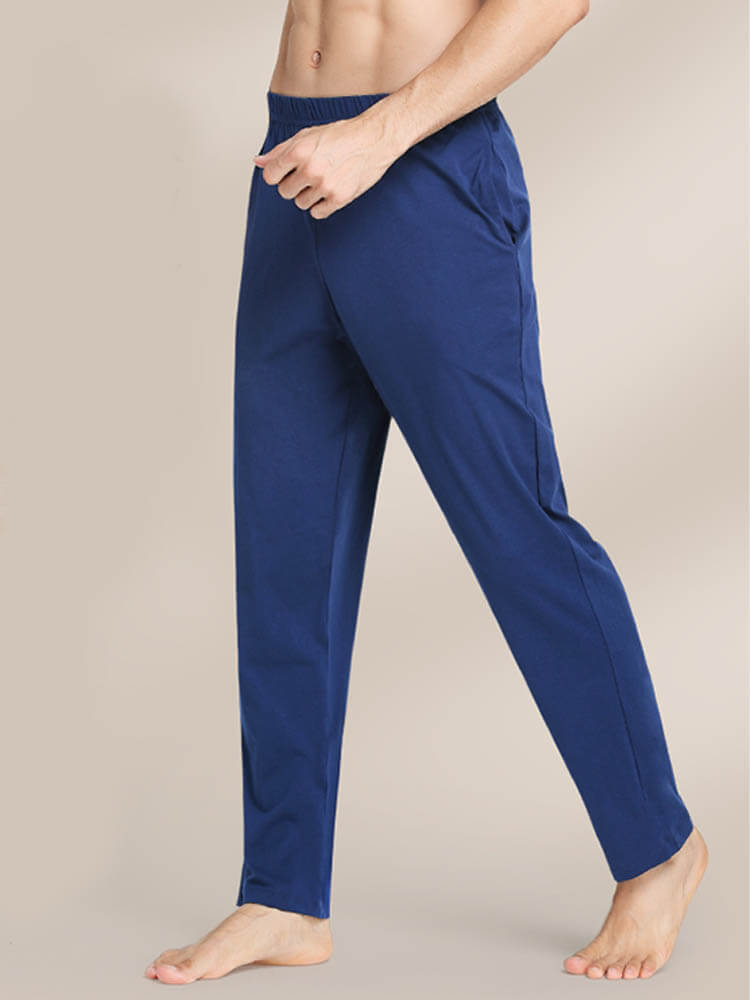 Men's Solid Color Cotton Straight Leg Long Johns