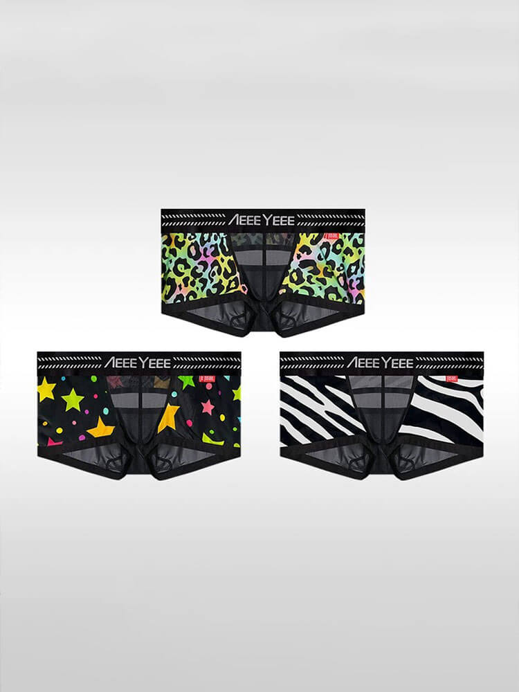 Men's Printed Ultra-Thin U-Pouch Cut-Out Trunks