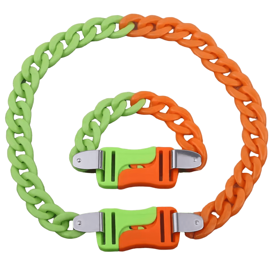 Acrylic Chain Green/Orange - The Pup Play Hub