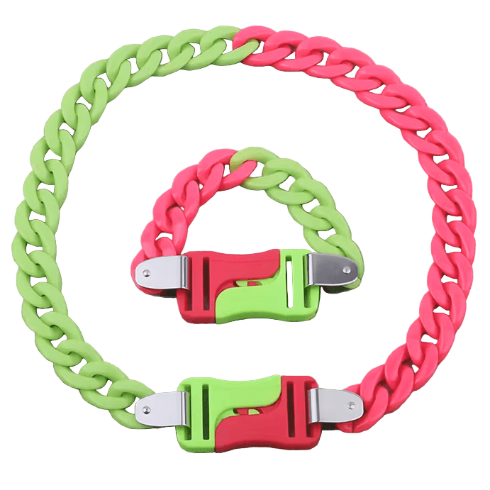 Acrylic Chain Green/Pink - The Pup Play Hub
