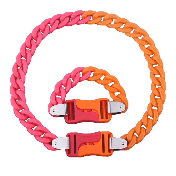 Acrylic Chain Pink/Orange - The Pup Play Hub