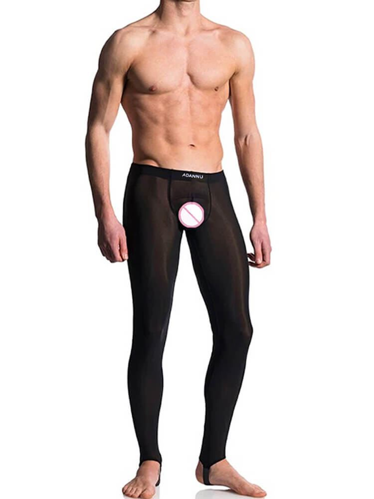 Men's Sexy Thin Sheer Vest Stirrup Pants Set