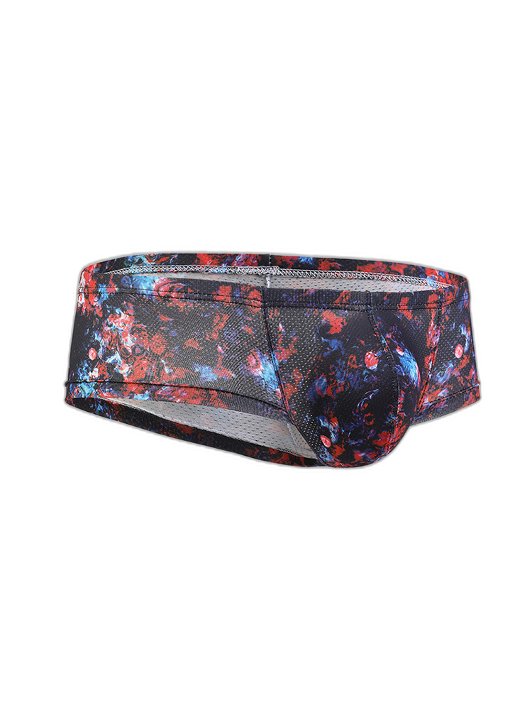 Men's Sexy Botanical Printed Mesh Underwear