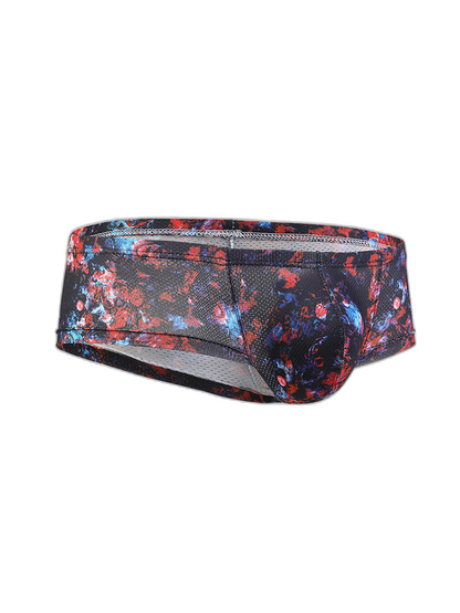Men's Sexy Botanical Printed Mesh Underwear