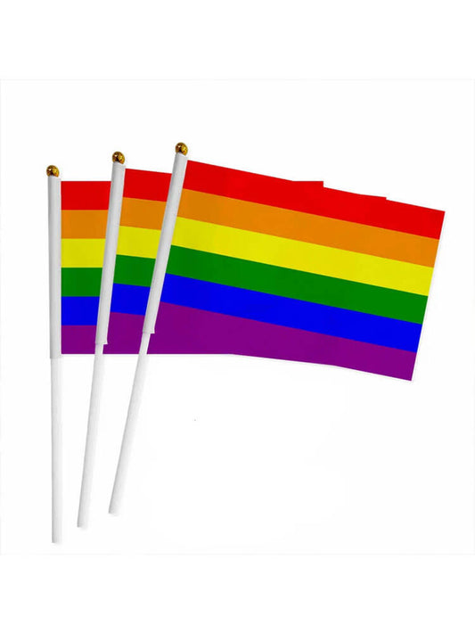 100 Rainbow Handheld LGBT Pride Flags