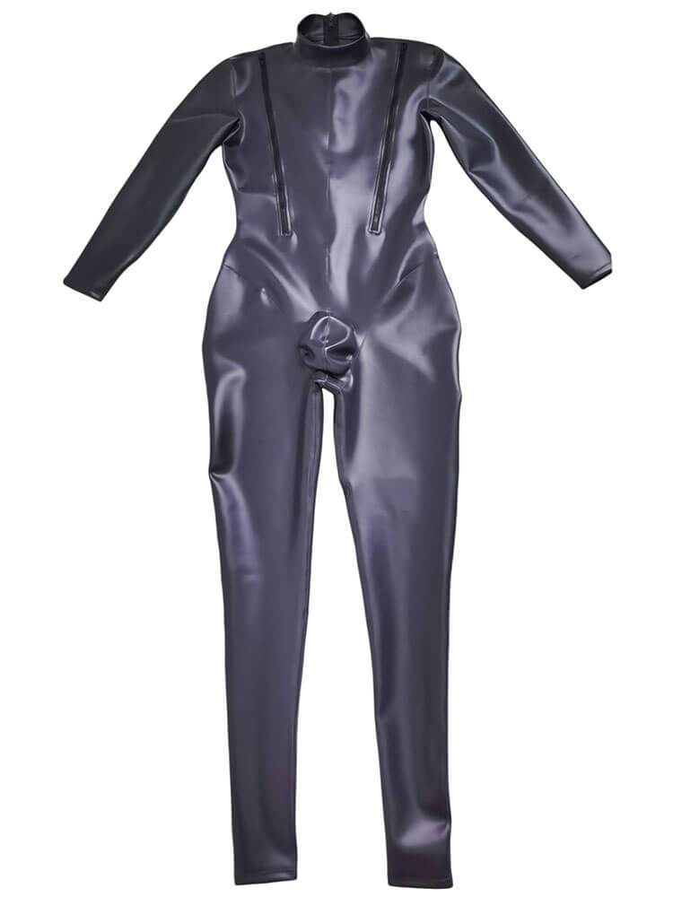Men's Elastic Latex Full-Wrap Bodysuit