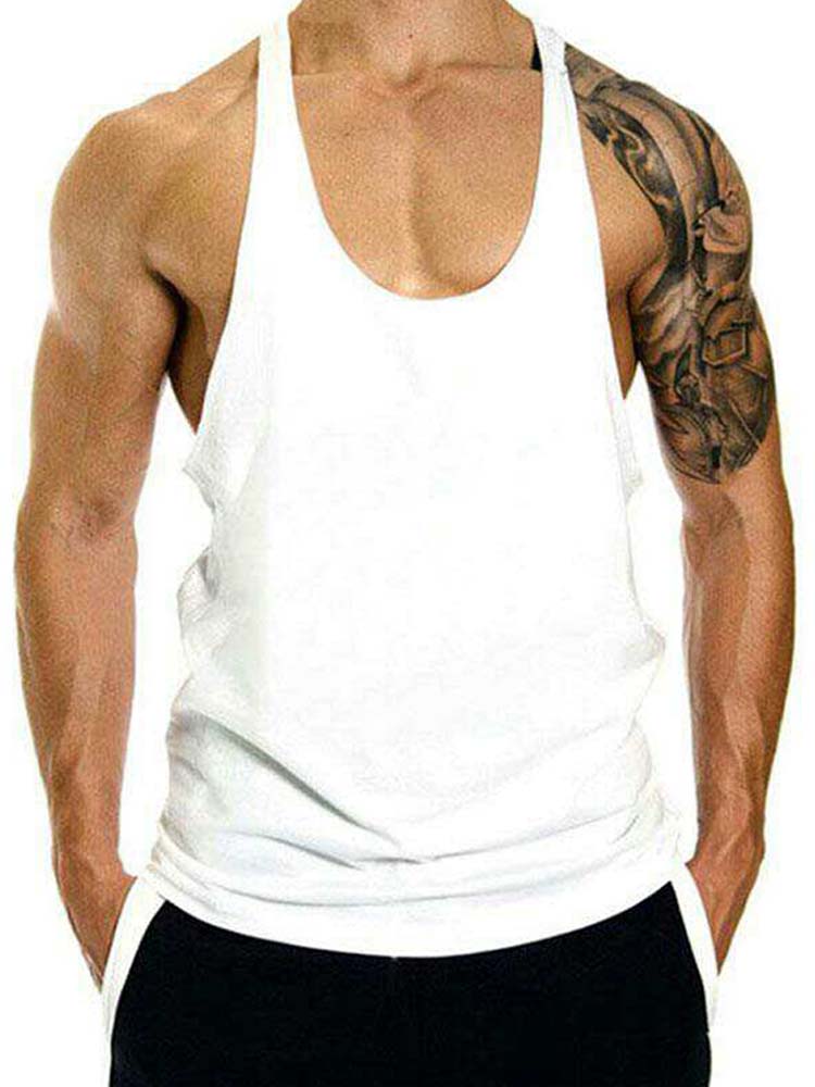 Men's Solid Color Loose Sports Cotton Vest