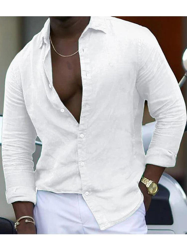 Men's Breathable Cotton Long Sleeve Shirt 