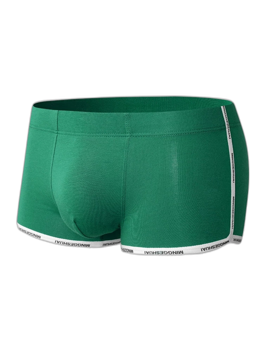 Men’s Letter Trim Applique Cotton Trunks