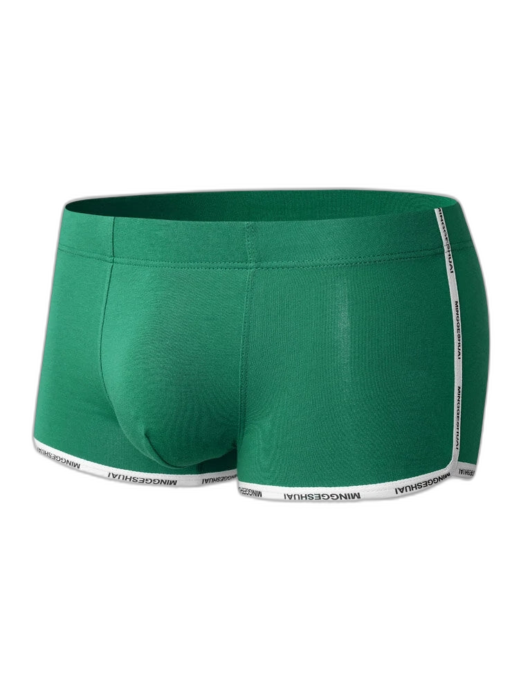 Men’s Letter Trim Applique Cotton Trunks