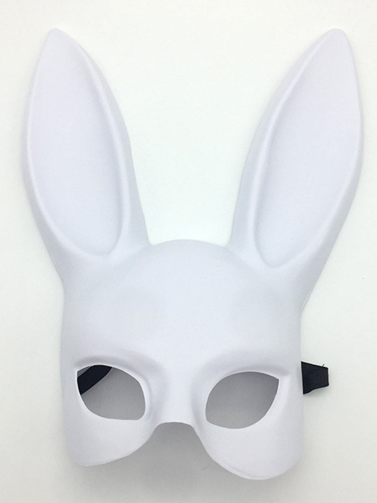 Bunny Rabbit Ears PVC Face Mask - White