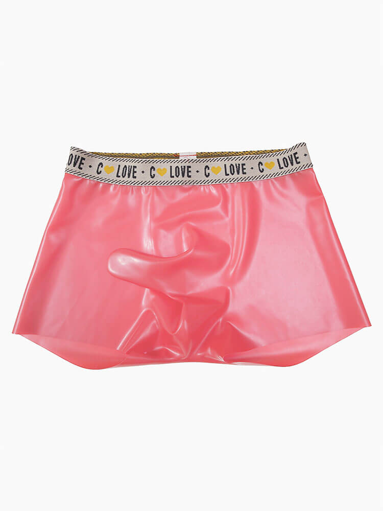 Men's Sexy Bullet-Separating Latex Boxer Briefs