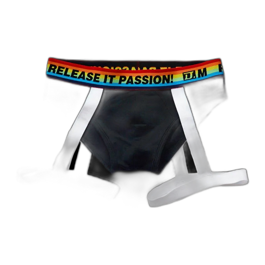 D.M. Rainbow Solid Color Suspender Briefs