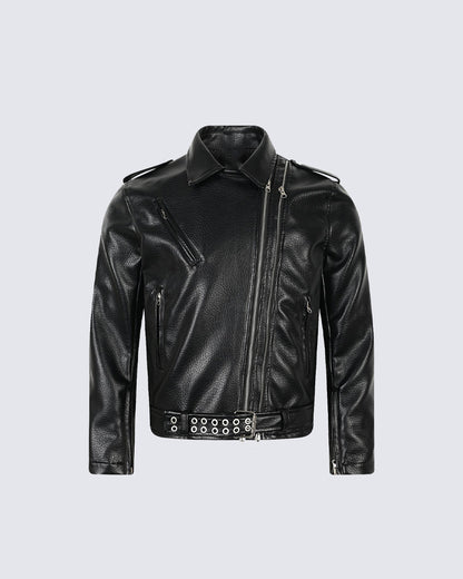 Asymmetric Zip Faux Leather Jacket