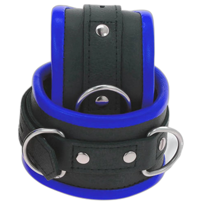 ruff GEAR Premium Leather Restraints 4 Piece Set Blue