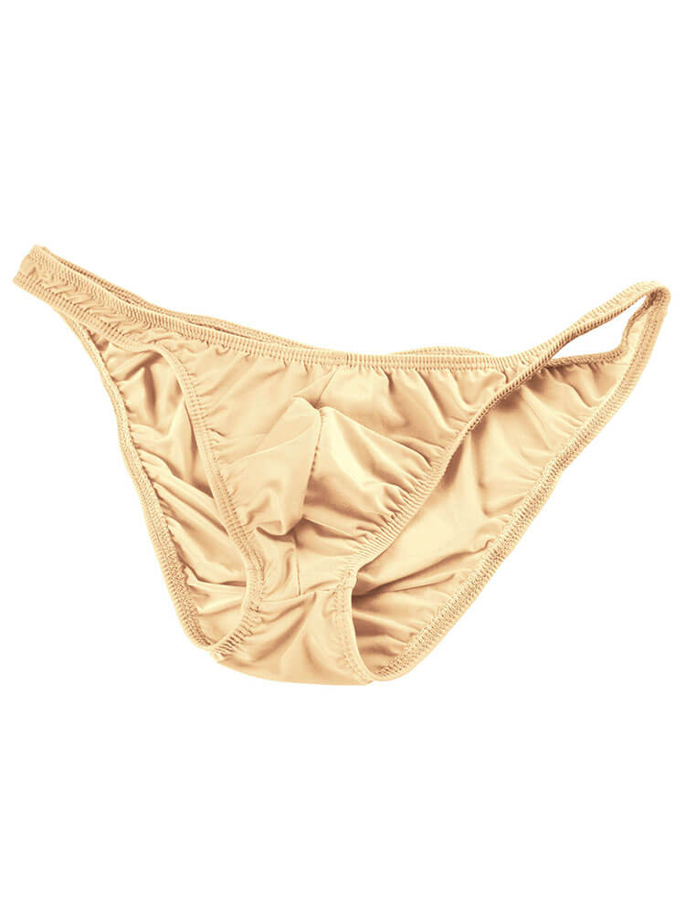 Men's Sexy Solid Color Ice Silk Low Waist Briefs
