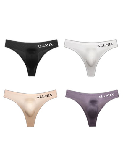 4 Pack ALLMIX Men's Sexy Seamless T-back Thongs