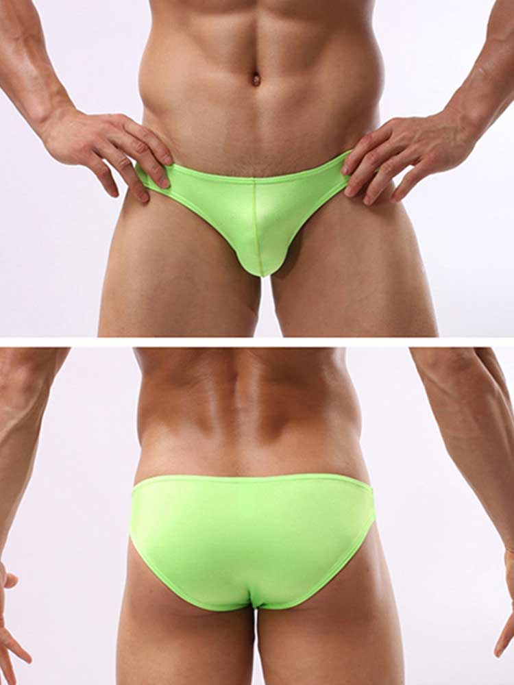 Men's Sexy Low-Rise Tight Quick-Dry Ice Silk Swim Briefs
