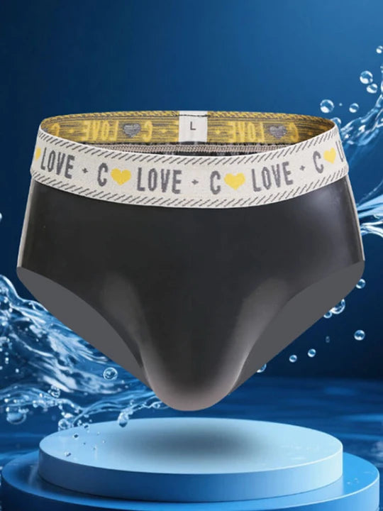 Men's Sexy Low-Rise Backhollow Tight Latex Briefs
