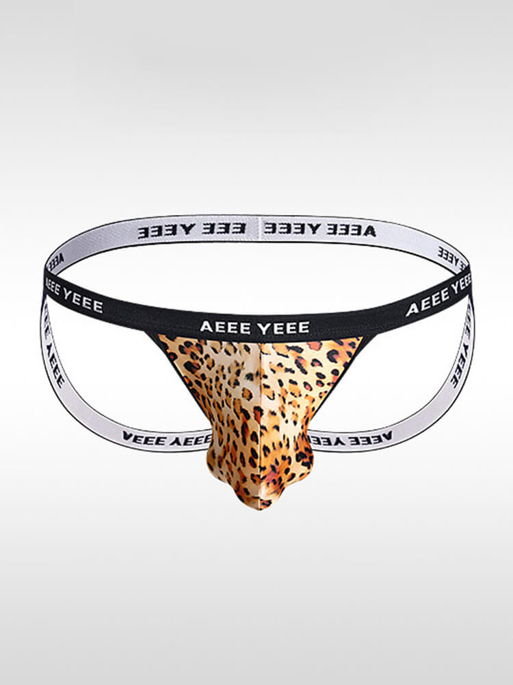 Men's Sexy Leopard Print Low-Rise Jockstrap