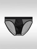 Men's Sexy Sheer Mesh Satin Pouch Briefs