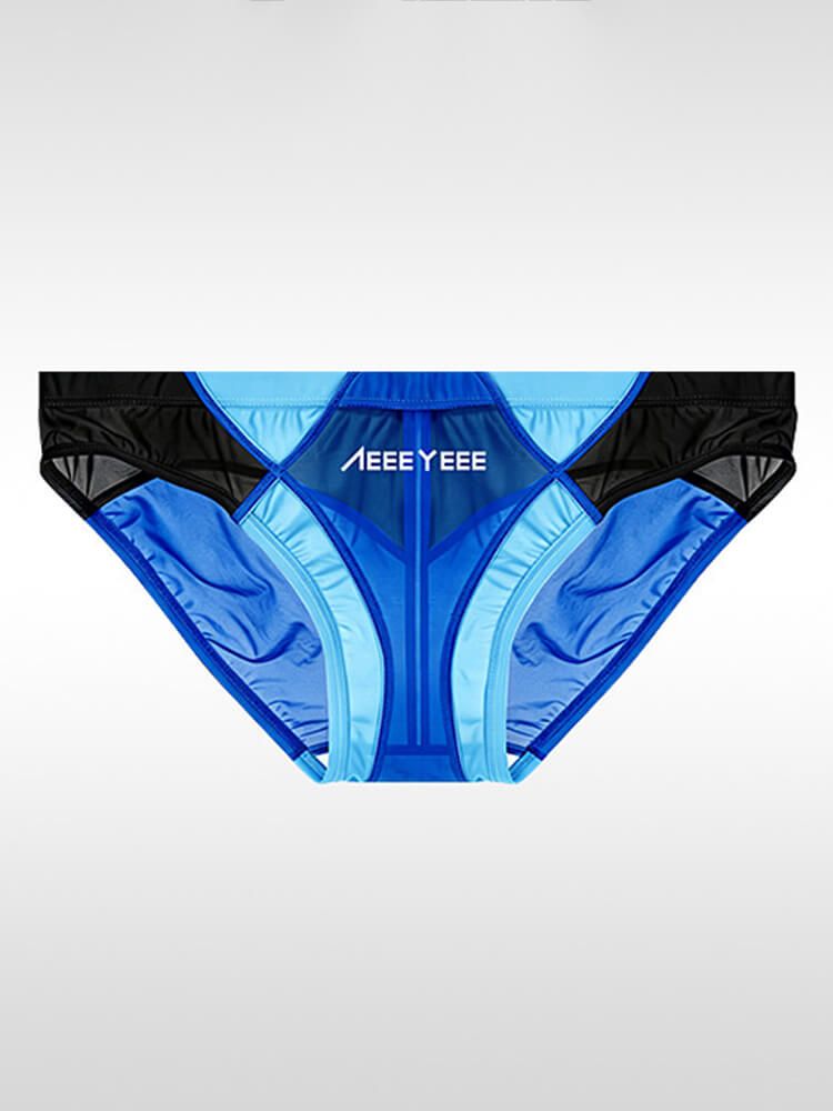 Men's Sexy Sheer Colorblock Stretch Thin Briefs