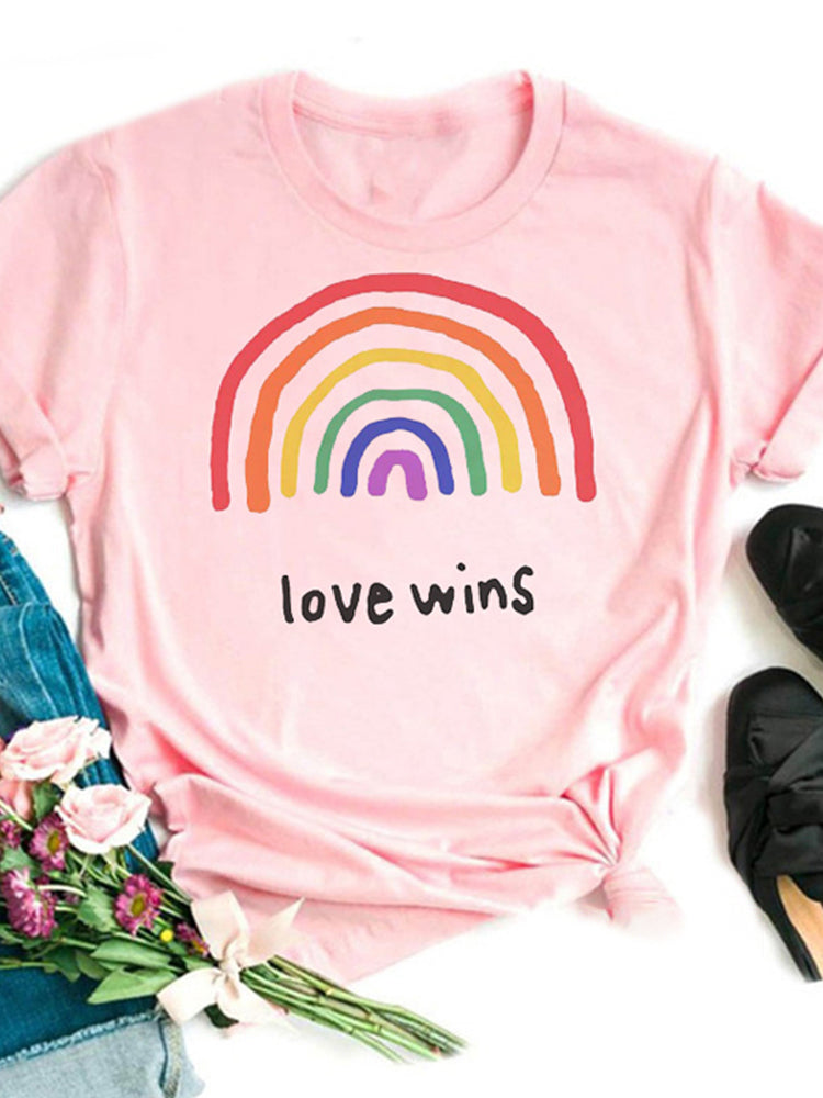 LGBT Rainbow Cotton Pride T-Shirt - Pink