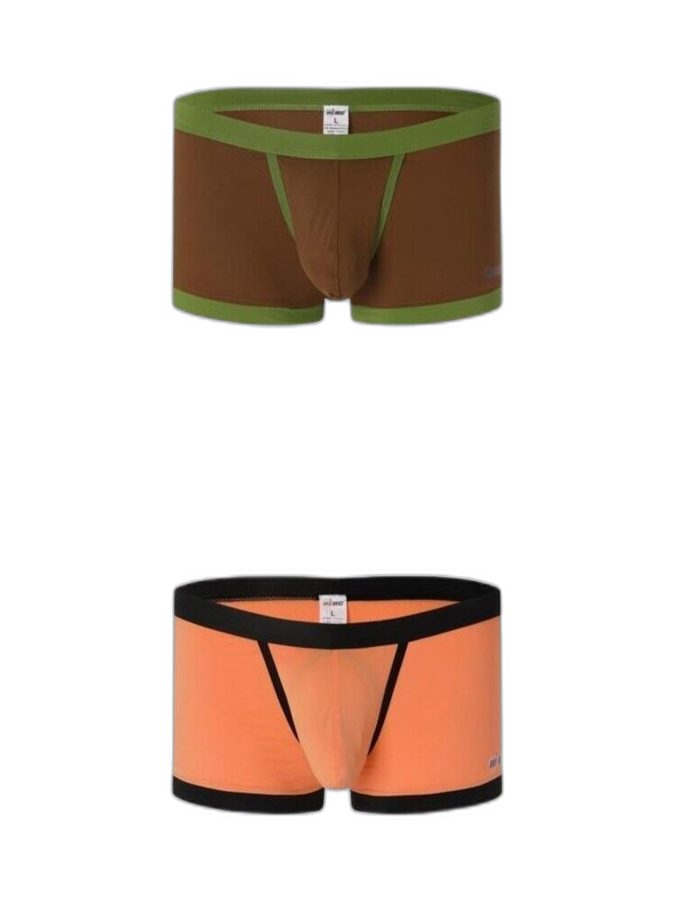 2 Pack Men's Separated Ball Pouch Trunks With Fly