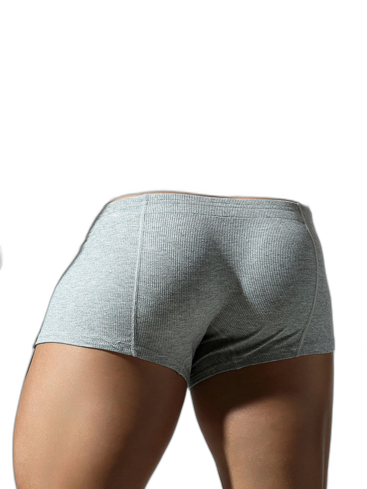 2 Pack Men's Soft Solid Color Simple Comfortable Breathable Trunks