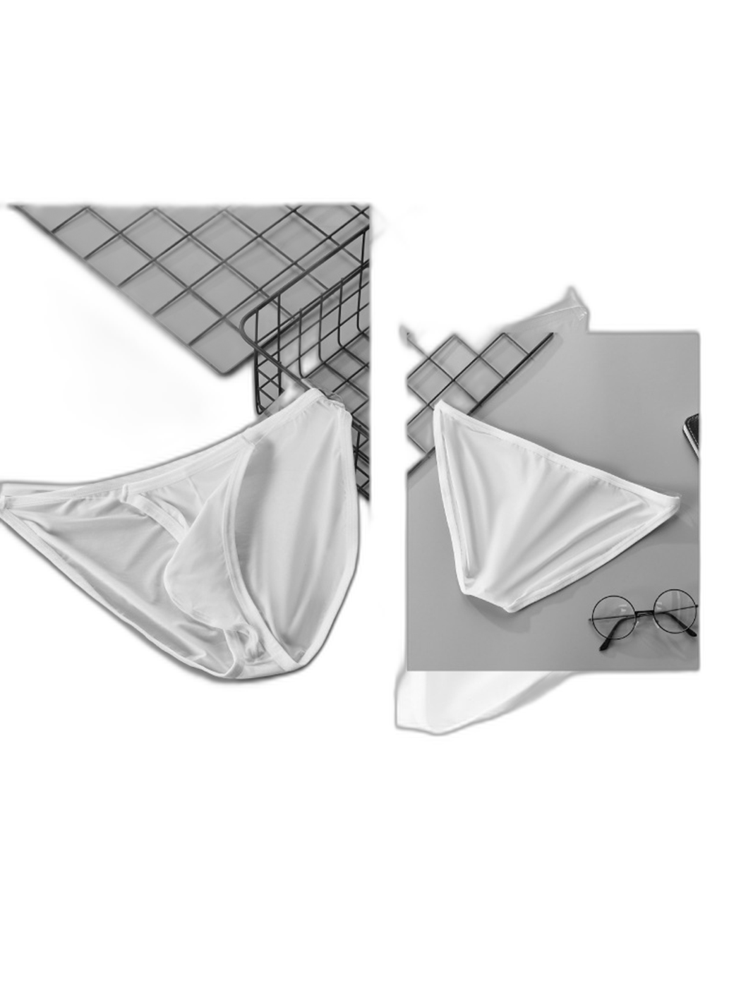 Sexy Spliced Transparent Belt Bikini For Men