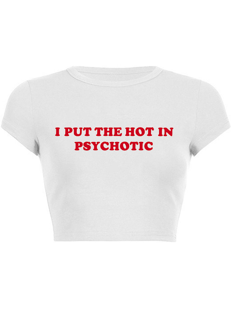 Men's Slim Fit Letter Print Crop Top