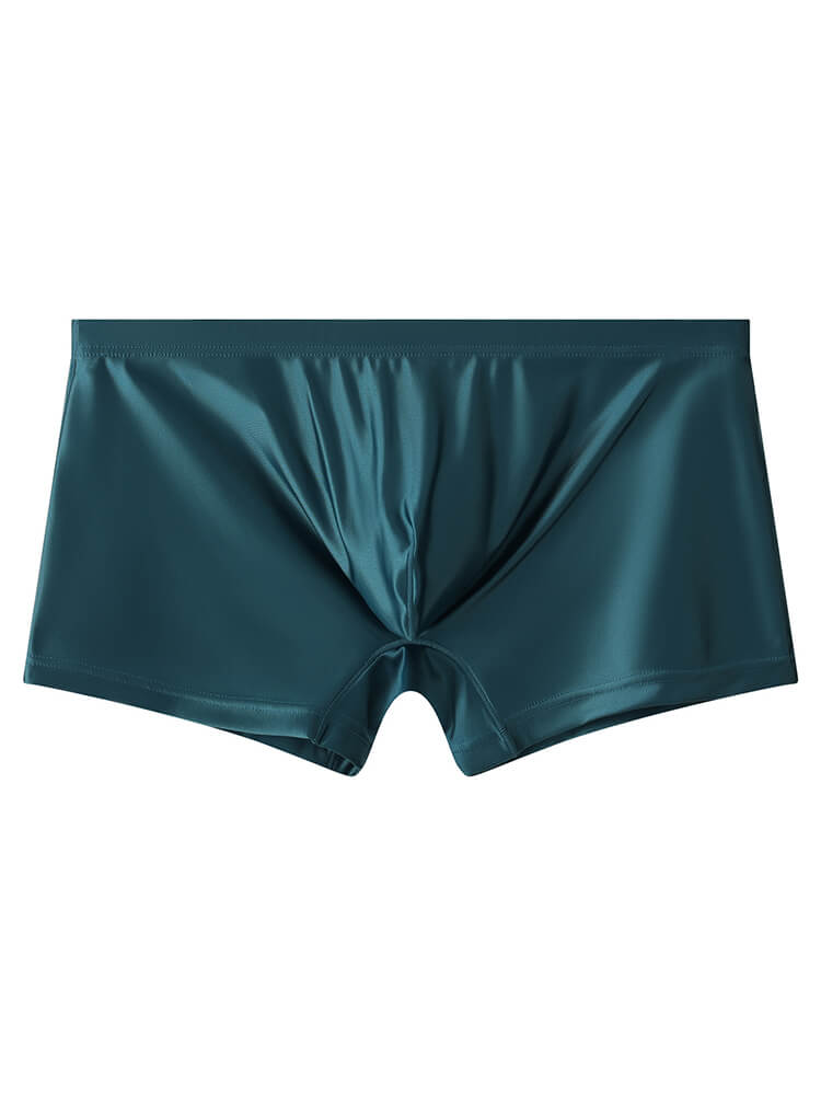 Men's Solid-Color Smooth Faux-Silk Boxer Briefs